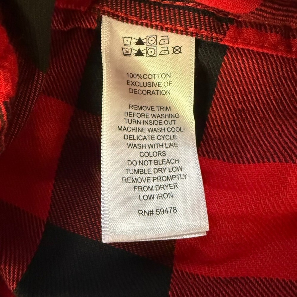 Tommy Bahama Baby Long Sleeve Flannel Bodysuit - 24Mo - Red/Black Plaid - Picture 9 of 9